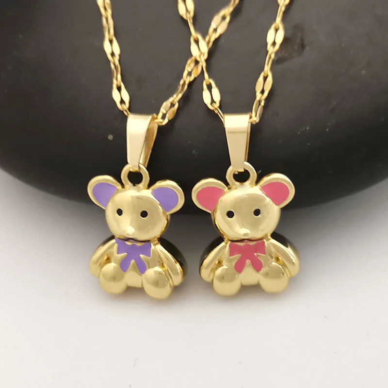 QMHJE Bear Charm Pendant Necklace for Women Stainless Steel Silm Lips Chain Gold Color Enamel Candy Cute Lady Girl Gift Choker
QMHJE Bear Charm Pendant Necklace for Women Stainless Steel Silm Lips Chain Gold Color Enamel Candy Cute Lady Girl Gift Choker