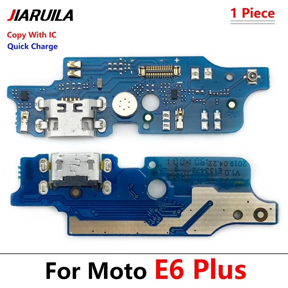 Плата разъема зарядного порта E6 Plus с полным гибким кабелем ИС для Moto E7 One Macro Fusion