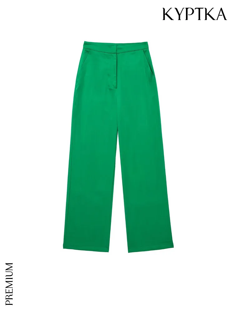 KYPTKA Women Fashion Side Pockets Wide Leg Pants Vintage High Waist Zipper Fly Female Trousers Mujer
KYPTKA Women Fashion Side Pockets Wide Leg Pants Vintage High Waist Zipper Fly Female Trousers Mujer