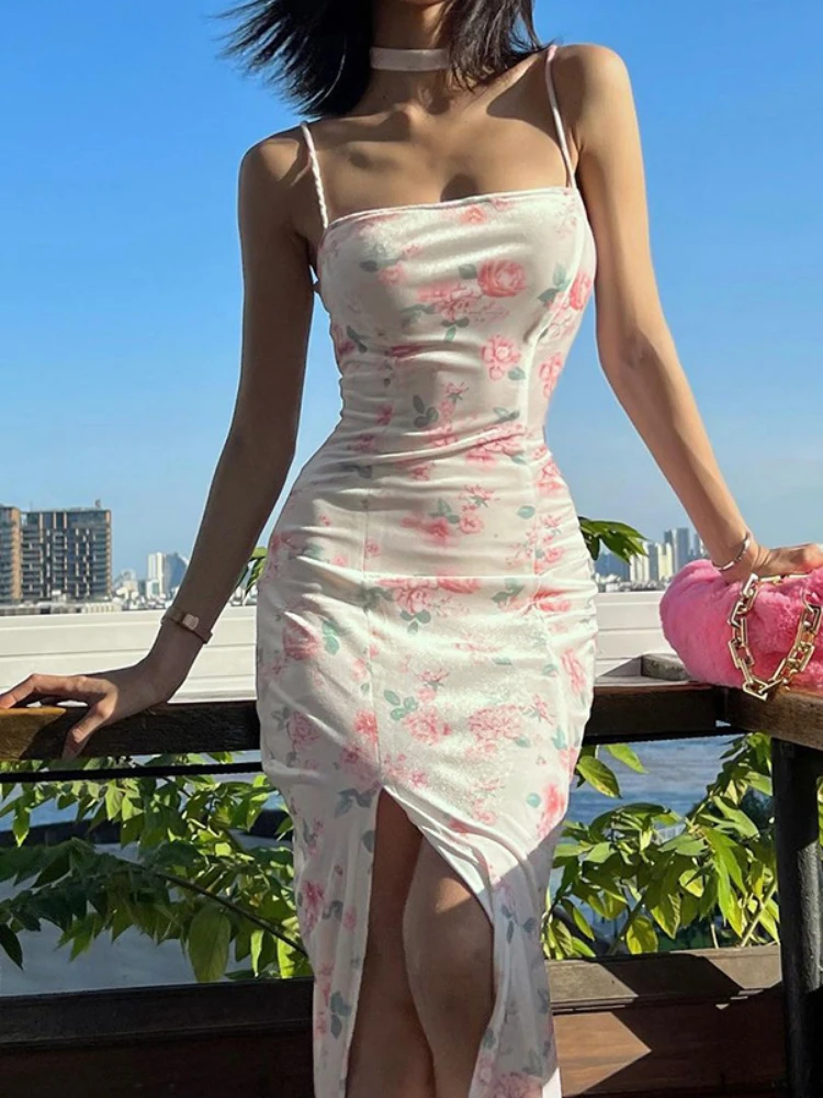 Women Rose Print Sexy Sleeveless Spaghetti Strap Slit Bandages Bodycon Dress Summer Fashion Elegant Harajuku Party Maxi Dresses
Women Rose Print Sexy Sleeveless Spaghetti Strap Slit Bandages Bodycon Dress Summer Fashion Elegant Harajuku Party Maxi Dresses