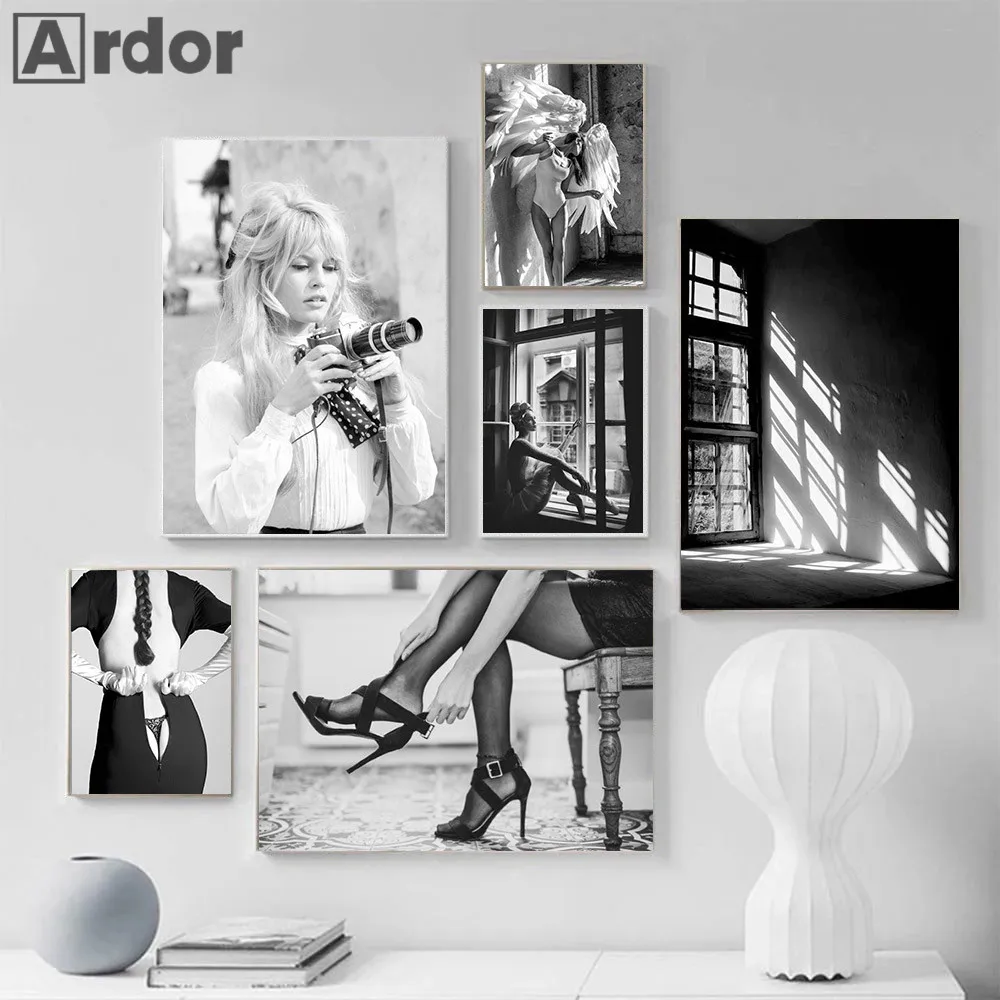 Black White Angel Wings Sexy Woman Canvas Painting Window Ballet Girl Prints Fashion Poster Vintage Wall Art Picture Home Decor
Black White Angel Wings Sexy Woman Canvas Painting Window Ballet Girl Prints Fashion Poster Vintage Wall Art Picture Home Decor