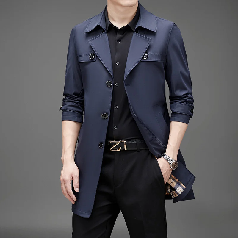 

Мужское длинное пальто, дизайнерский деловой Повседневный Тренч с воротником, размеры 5XL Plus 6XL 8XL, осень-весна 2023