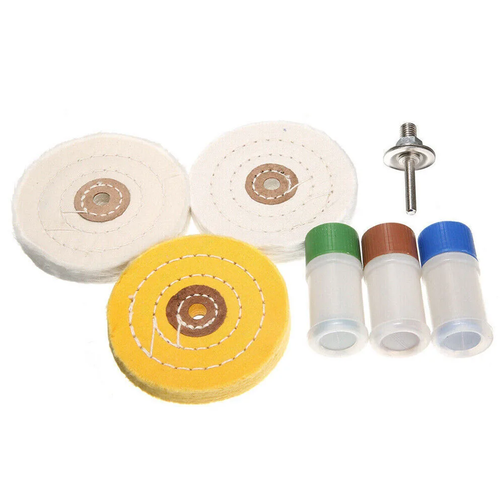 3Pcs Cotton Buffing Wheel W/ Polishing Compounds Polishing Pad For Metal Cleaning Removing Scratches Car Auto Repairing Polisher
3Pcs Cotton Buffing Wheel W/ Polishing Compounds Polishing Pad For Metal Cleaning Removing Scratches Car Auto Repairing Polisher
