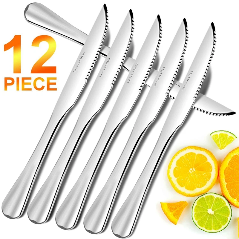 Steak Knives, Heavy-Duty Stainless Steel Steak Knife Set Of 24 For Chefs Commercial Kitchen Great For Dinners Parties
Steak Knives, Heavy-Duty Stainless Steel Steak Knife Set Of 24 For Chefs Commercial Kitchen Great For Dinners Parties