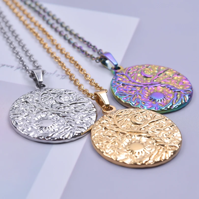 Trendy Tree Of Life Moon Sun Charm Necklaces For Women/Men Accessories Stainless Steel Hydraulic Pendant Choker Jewelry Necklace
Trendy Tree Of Life Moon Sun Charm Necklaces For Women/Men Accessories Stainless Steel Hydraulic Pendant Choker Jewelry Necklace