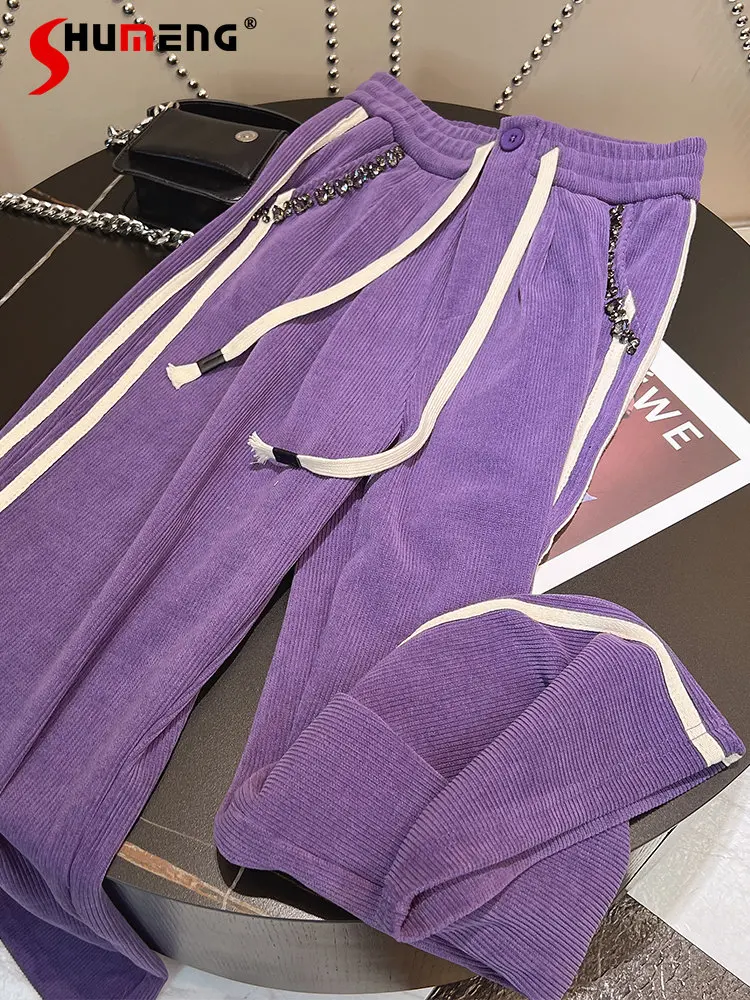 Purple Casual Straight Pants Women's Autumn and Winter New Thick Loose Slimming and Wide Leg All-Matching Sports Pants Fashion
Purple Casual Straight Pants Women's Autumn and Winter New Thick Loose Slimming and Wide Leg All-Matching Sports Pants Fashion