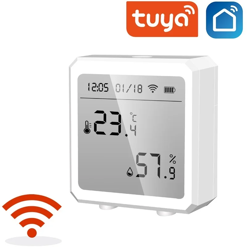 Tuya Smart WIFI Temperature And Humidity Sensor Indoor Hygrometer Thermometer With LCD Display Support Alexa Google Assistant
Tuya Smart WIFI Temperature And Humidity Sensor Indoor Hygrometer Thermometer With LCD Display Support Alexa Google Assistant