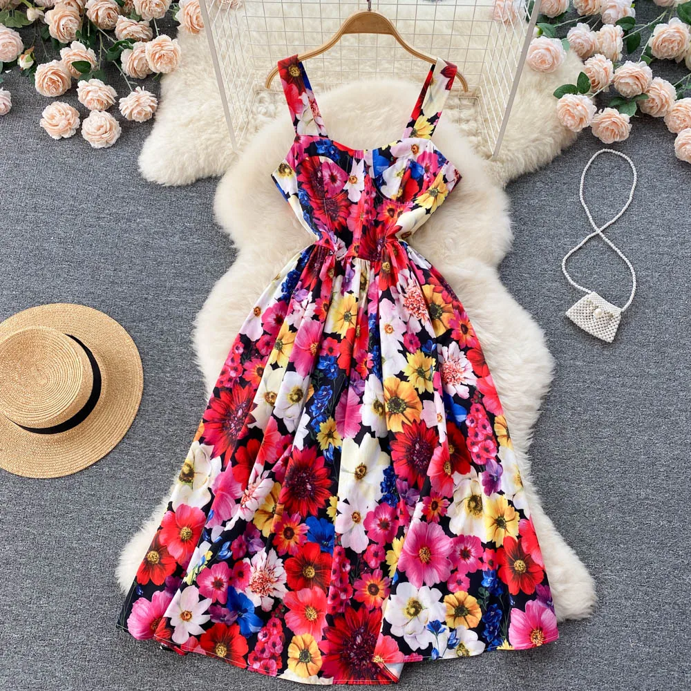 Spring Summer Women 2022 New Fashion French Sweet Retro Embroidered Print Backless Long Dress Sleeveless Elegant Vestidos E661
Spring Summer Women 2022 New Fashion French Sweet Retro Embroidered Print Backless Long Dress Sleeveless Elegant Vestidos E661