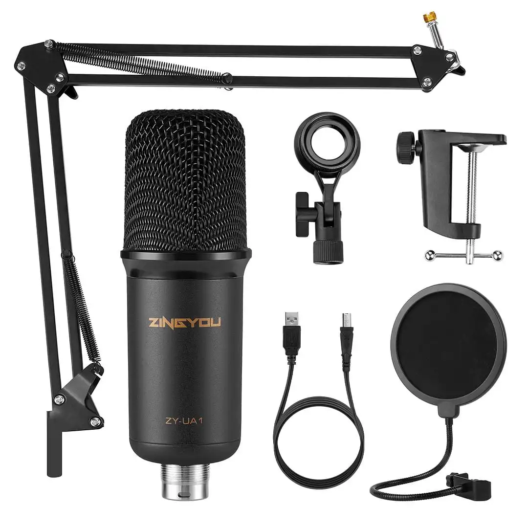 UA1 USB Microphone Bundle Condenser Mic Set Computer Laptop Plug & Play Recording Podcasting Gaming Singing Streaming YouTube
UA1 USB Microphone Bundle Condenser Mic Set Computer Laptop Plug & Play Recording Podcasting Gaming Singing Streaming YouTube
