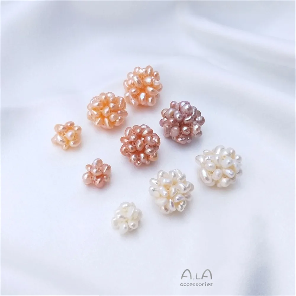 Natural freshwater pearl hand-woven round flower ball DIY accessories Earrings earrings accessories string loose beads drop ball
Natural freshwater pearl hand-woven round flower ball DIY accessories Earrings earrings accessories string loose beads drop ball