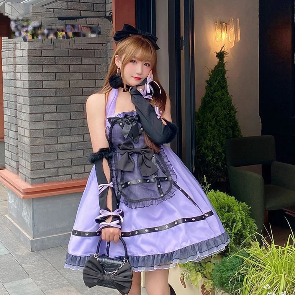 Girls Women Bow Halter Female Soft Girl Fairy Dresses Vestidos Sweet Gothic Lolita Harajuku Dress
Girls Women Bow Halter Female Soft Girl Fairy Dresses Vestidos Sweet Gothic Lolita Harajuku Dress