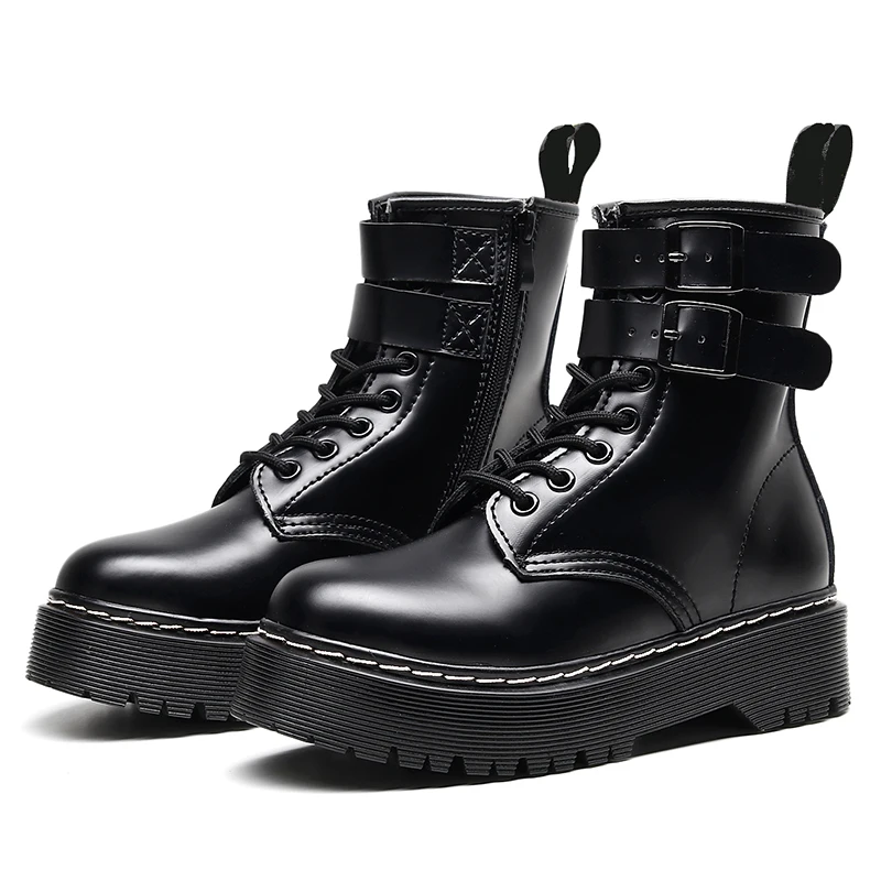 Women Double Breasted Boots Genuine Leather Black Platform Ankle Boots Female Mid Heels Shoes Thick Heels Motorcycle Snow Boots
Women Double Breasted Boots Genuine Leather Black Platform Ankle Boots Female Mid Heels Shoes Thick Heels Motorcycle Snow Boots