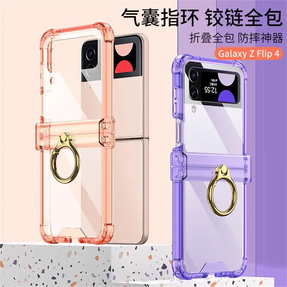 For Samsung Galaxy Z Flip 4 Flip4 Case Transparent Ring Holder Bracket Folding Hinge Four Corner Shockproof Silicone Back Cover
For Samsung Galaxy Z Flip 4 Flip4 Case Transparent Ring Holder Bracket Folding Hinge Four Corner Shockproof Silicone Back Cover