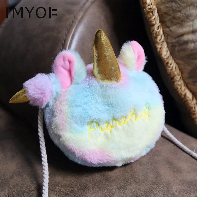 Colorful Plush Children Small Crossbody Bags Lovely Unicorn Kids Round Shoulder Bags Cute Girls Coin Purses Kawaii Change Wallet
Colorful Plush Children Small Crossbody Bags Lovely Unicorn Kids Round Shoulder Bags Cute Girls Coin Purses Kawaii Change Wallet