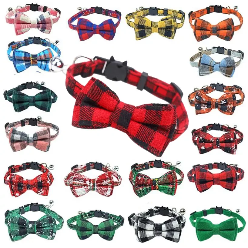 Bowknot Breakaway Cat Collar Bow Tie Safety Buckle Plaid Christmas Chihuahua Necklace Elastic Adjustable Dog Collar for Puppy
Bowknot Breakaway Cat Collar Bow Tie Safety Buckle Plaid Christmas Chihuahua Necklace Elastic Adjustable Dog Collar for Puppy