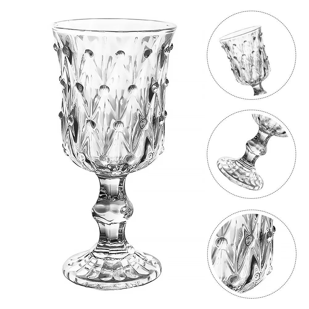 1Pc Elegant Creative Transparent Goblet Vintage Relief Goblet Cup for Store Home Party Bar
1Pc Elegant Creative Transparent Goblet Vintage Relief Goblet Cup for Store Home Party Bar