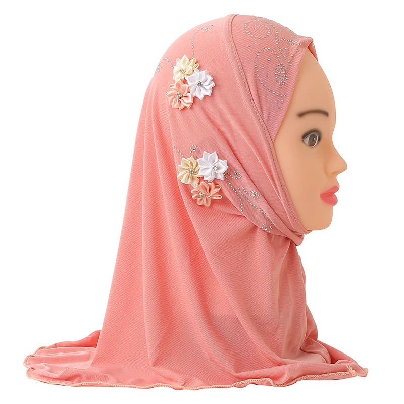 

Красивый хиджаб для девочек, хиджаб Al Amira с цветами ручной работы, подходит для детей 2-6 лет, Лидер продаж, детский исламский шарф, накидка на ...