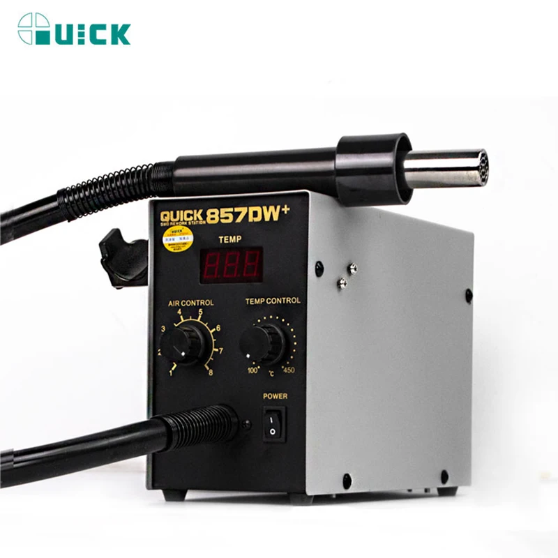 QUICK 857DW+ 580W Hot Air Gun Station with Heater Bga Rework Station SMD Rework Soldering Station Phone Motherboard Repair
QUICK 857DW+ 580W Hot Air Gun Station with Heater Bga Rework Station SMD Rework Soldering Station Phone Motherboard Repair