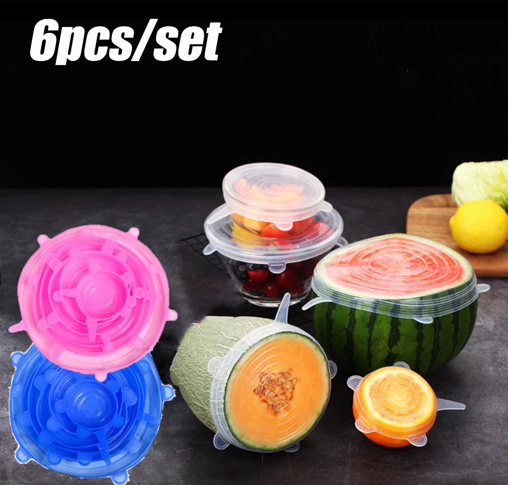 6PCS Silicone Covers Adaptable Silicone Lids Universal Dish Stretch Keeping Fresh Airtight Cover Silicone Food Lids For kitchen
6PCS Silicone Covers Adaptable Silicone Lids Universal Dish Stretch Keeping Fresh Airtight Cover Silicone Food Lids For kitchen