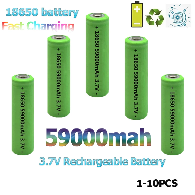 Hot Original 18650 Rechargeable Lithium Ion Battery 3.7V 59000mAh Large Capacity Suitable for Flashlight Battery Electronic Toy
Hot Original 18650 Rechargeable Lithium Ion Battery 3.7V 59000mAh Large Capacity Suitable for Flashlight Battery Electronic Toy