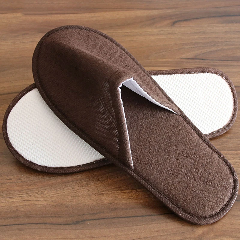 

1pair Simple Unisex Solid Color Slippers Portable Disposable Hotel Travel Spa Shoes Women Men Non-slip Guest Indoor Flip Flop