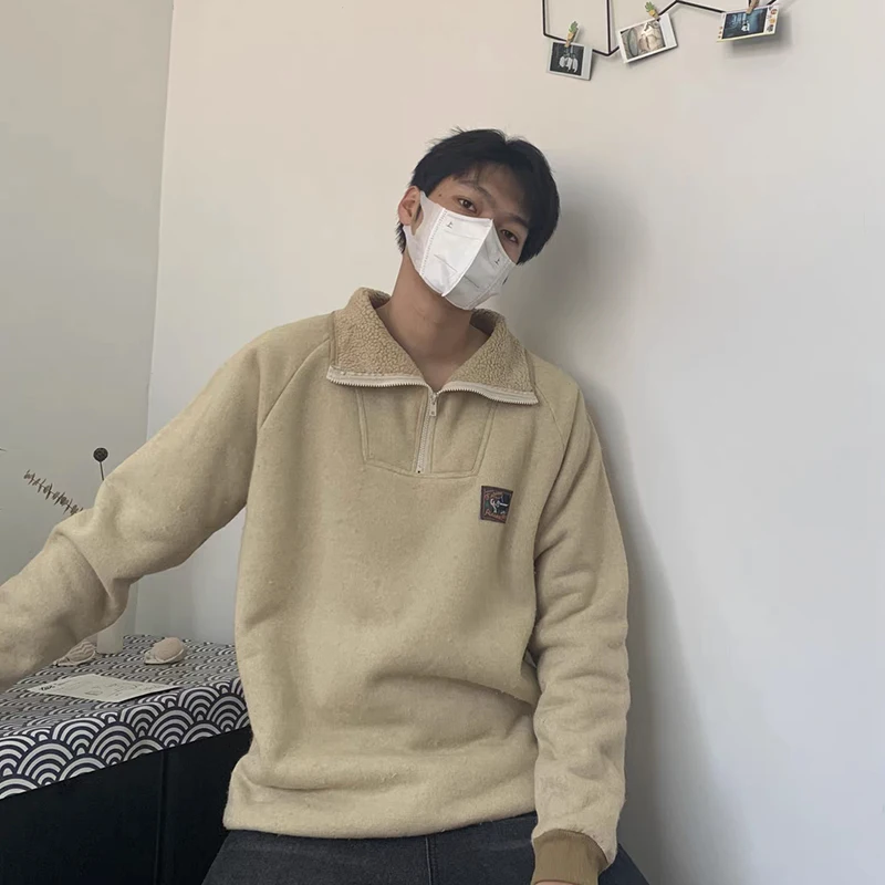 KAPITAL Hirata Hohiro Lapel High Neck Semi Zipper Fleece Men's and Women's Same Jacket Coat Beige Popular Loose Hoodies
KAPITAL Hirata Hohiro Lapel High Neck Semi Zipper Fleece Men's and Women's Same Jacket Coat Beige Popular Loose Hoodies