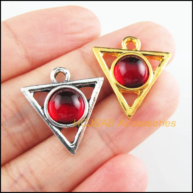 Fashion New 10Pcs Tibetan Silver Plated & Gold Color Triangle Red Glaze Charms Pendants 19.5x21mm
Fashion New 10Pcs Tibetan Silver Plated & Gold Color Triangle Red Glaze Charms Pendants 19.5x21mm