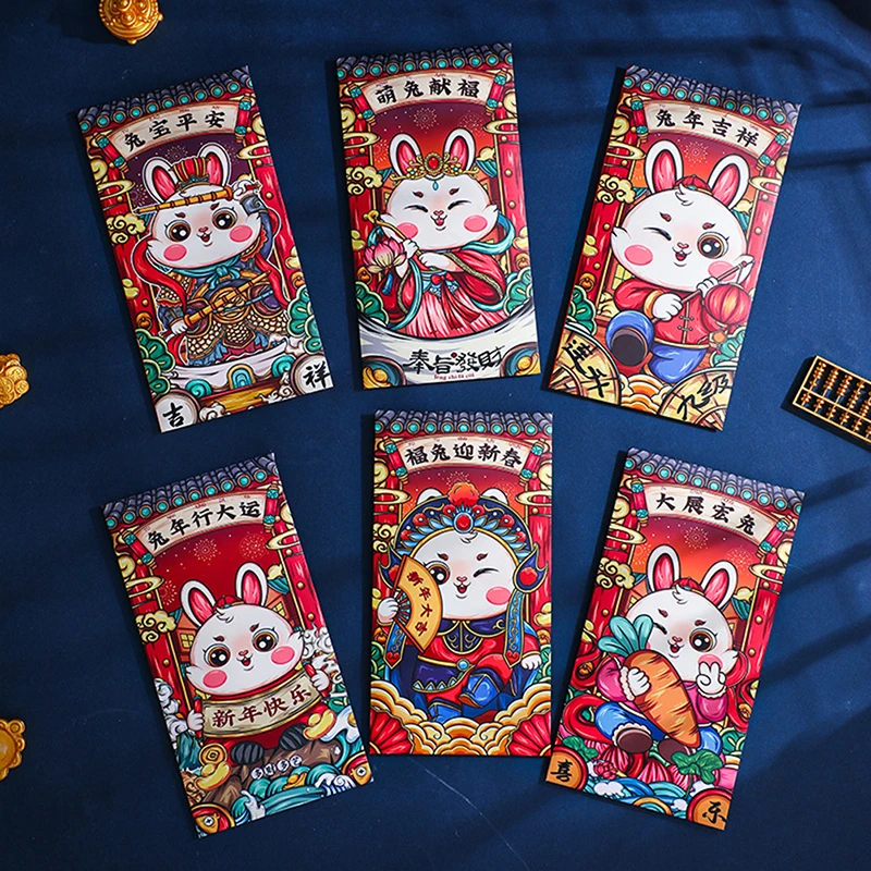 6PCS Red Packets Chinese New Year 2023 Rabbit Envelope Money Packing Bag Envelopes Hong Bao for Spring Festival Supplies 
6PCS Red Packets Chinese New Year 2023 Rabbit Envelope Money Packing Bag Envelopes Hong Bao for Spring Festival Supplies