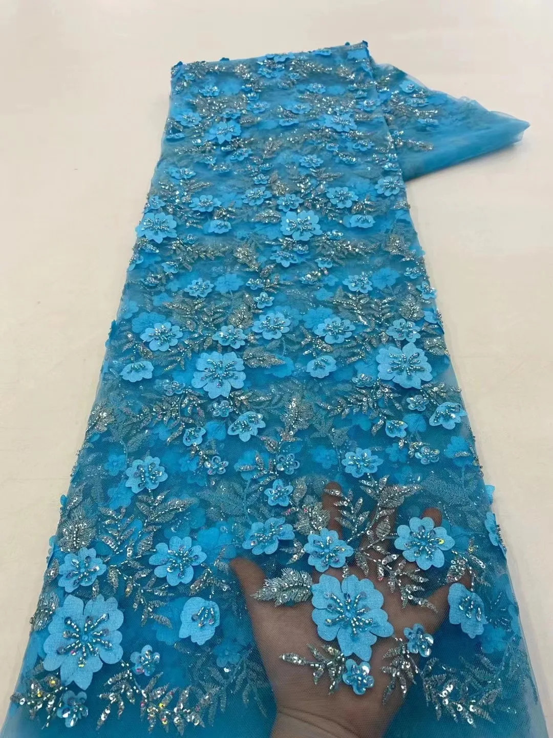 Luxury 3D Lace Fabric 5 Yards Dubai Hand Beaded Tulle Lace Fabric Embroidered Applique African Nigerian Fabric For Sewing
Luxury 3D Lace Fabric 5 Yards Dubai Hand Beaded Tulle Lace Fabric Embroidered Applique African Nigerian Fabric For Sewing
