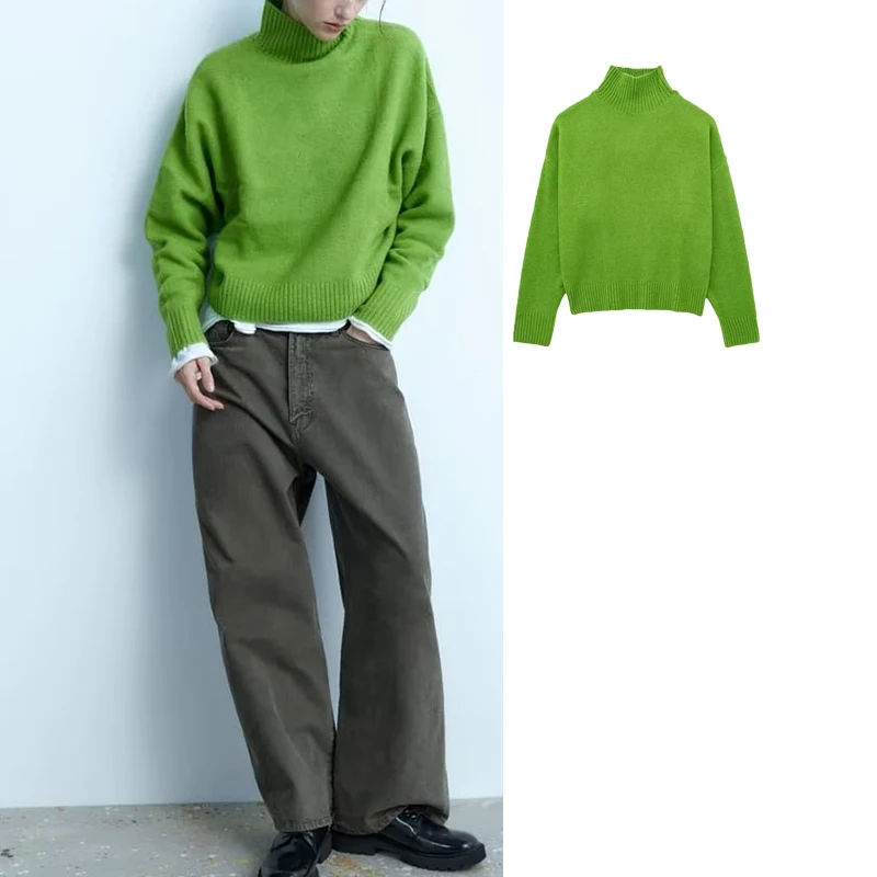 TRAF Turtleneck Sweater Woman Pullover Knitted Sweaters for Women Long Sleeve Casual Knitwears Autumn Top Casual Sweaters
TRAF Turtleneck Sweater Woman Pullover Knitted Sweaters for Women Long Sleeve Casual Knitwears Autumn Top Casual Sweaters