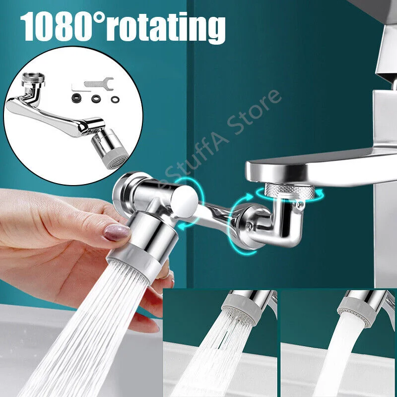 1080° Rotation Faucet Extender Sprayer Head for Bath Kitchen Robot Arm Extension Faucets Mixer Aerator Bubbler Water Tap Nozzle
1080° Rotation Faucet Extender Sprayer Head for Bath Kitchen Robot Arm Extension Faucets Mixer Aerator Bubbler Water Tap Nozzle
