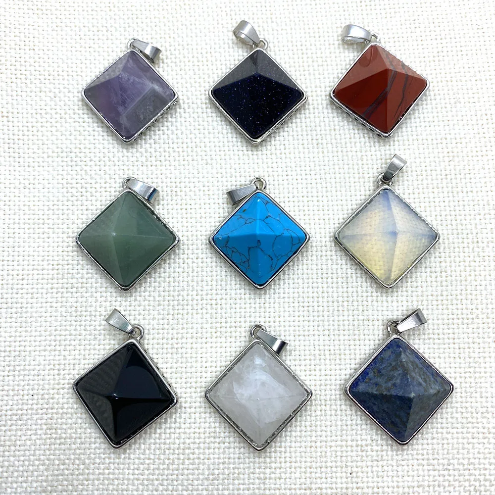 Beautiful Natural Stone Charm Square Crystal Onyx Pendant for DIY Fashion Jewelry Bracelet Necklace Size 28x31mm
Beautiful Natural Stone Charm Square Crystal Onyx Pendant for DIY Fashion Jewelry Bracelet Necklace Size 28x31mm