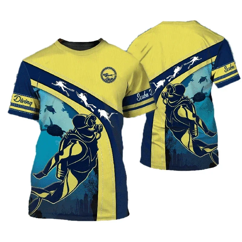 

Мужская футболка с 3D-принтом для подводной съемки, Спортивная Свободная Повседневная Большая тренировочная рубашка с круглым вырезом для фитнеса, Быстросохнущий Топ