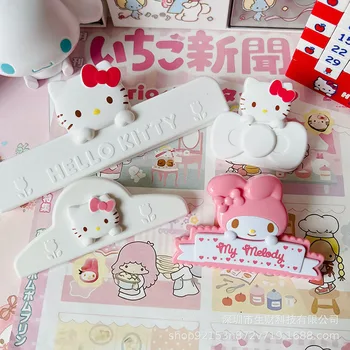Kawaii Sanrio Cute Mymelody Hellokittys Moisture-Proof Magnet Snack Clip Kawaii Sanrioed Refrigerator Stick Note Clip Seal Clip