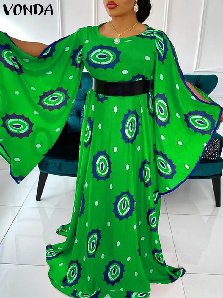 Women Summer Dress 2022 VONDA Bohemian Vintage Printed Pleated Dress Long Sleeve Flare Sleeves Holiday Party Vestidos Femme Robe
Women Summer Dress 2022 VONDA Bohemian Vintage Printed Pleated Dress Long Sleeve Flare Sleeves Holiday Party Vestidos Femme Robe