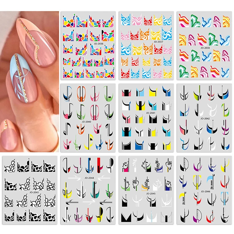 Colorful French Line Pattern 3D Nail Art Stickers Geometric Lines Foil Decals Self-Adhesive Manicure Decoration DIY Nail Beauty
Colorful French Line Pattern 3D Nail Art Stickers Geometric Lines Foil Decals Self-Adhesive Manicure Decoration DIY Nail Beauty