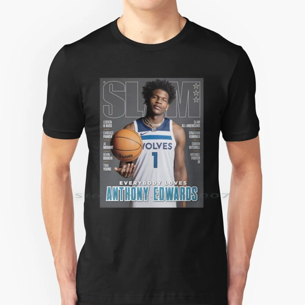 

Anthony Edwards Slam T Shirt 100% Cotton National League Of Basketball Usa Minnesota Blue Anthony First Pick Lottery Pick First
