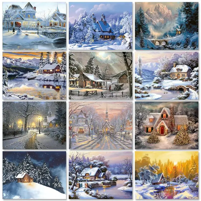 RUOPOTY 5D Full Round Diamond Mosaic Winter Landscape Needlework Cross Stitch Rhinestones Art Hobby Gift Home decoration
RUOPOTY 5D Full Round Diamond Mosaic Winter Landscape Needlework Cross Stitch Rhinestones Art Hobby Gift Home decoration