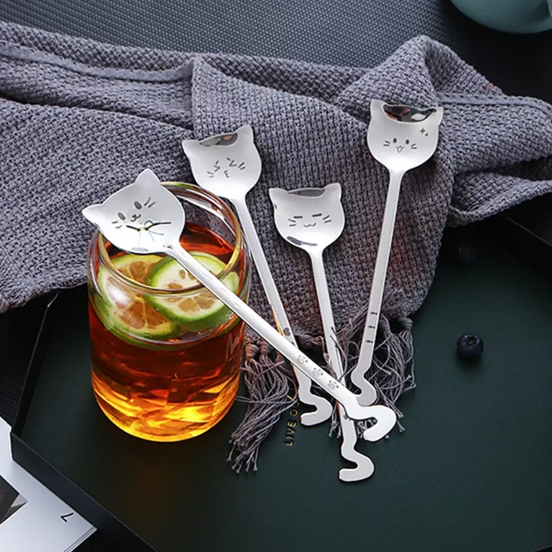 1PCS Funny Tea-Spoon For Coffee Long tail cat Coffee spoon Long Handle Spoon Birthday Gift 304 Stainless Steel Tableware
1PCS Funny Tea-Spoon For Coffee Long tail cat Coffee spoon Long Handle Spoon Birthday Gift 304 Stainless Steel Tableware