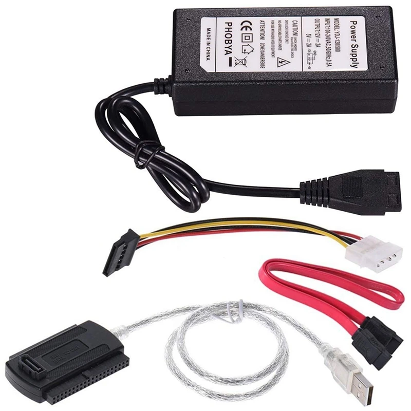 

Адаптер SATA PATA IDE Drive-USB 2,0, кабель-конвертер для жесткого диска, HDD, 2,5 дюйма, 3,5 дюйма, с внешней вилкой европейского стандарта