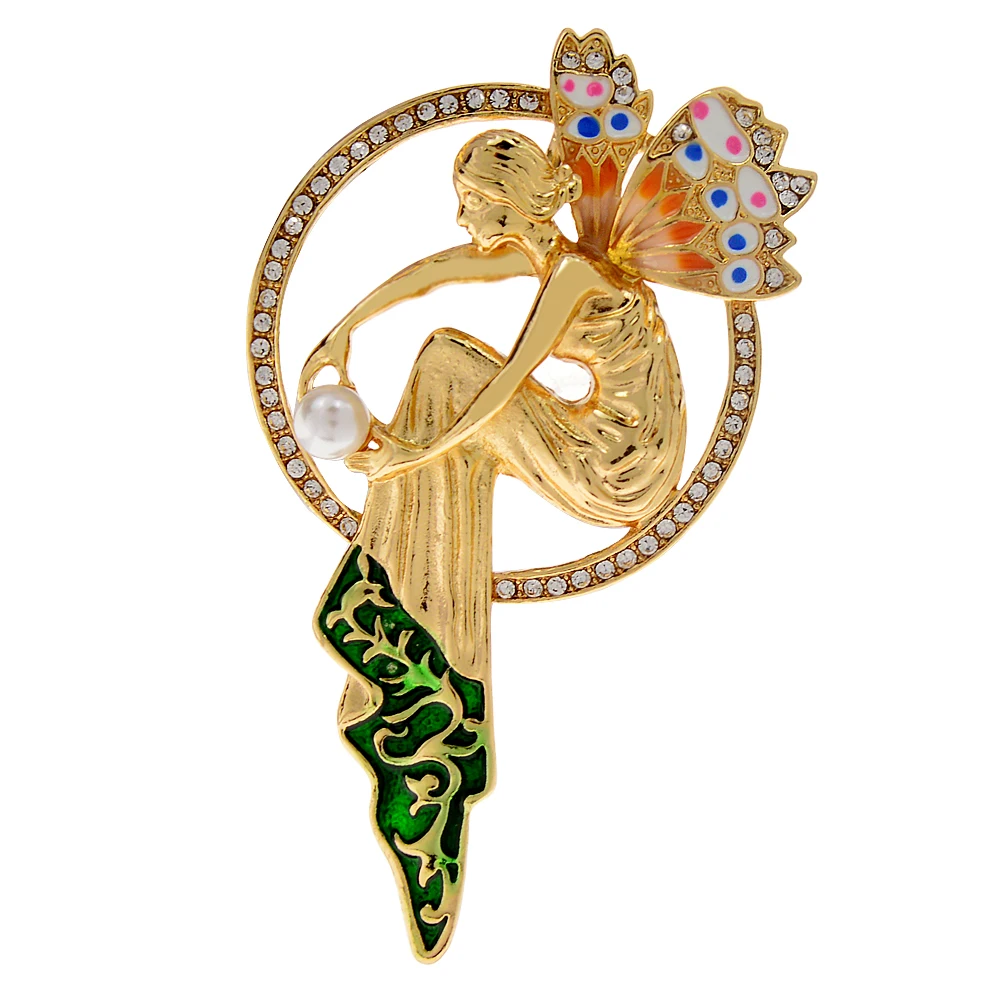 CINDY XIANG Beautiful Fairy Brooches For Women Lady With Wings Pin Gold Color High Quality New Arrival
CINDY XIANG Beautiful Fairy Brooches For Women Lady With Wings Pin Gold Color High Quality New Arrival