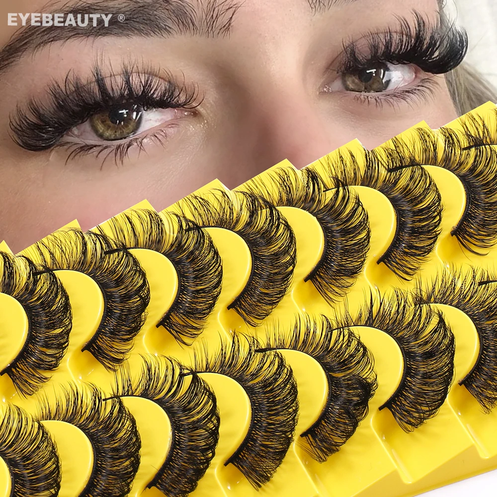 

Russian Strip Lashes Mink Fluffy 10/5 Pairs DD Curl Fake Eye Lashes Beauty False Eyelashes Natural Look Faux Cils Naturel