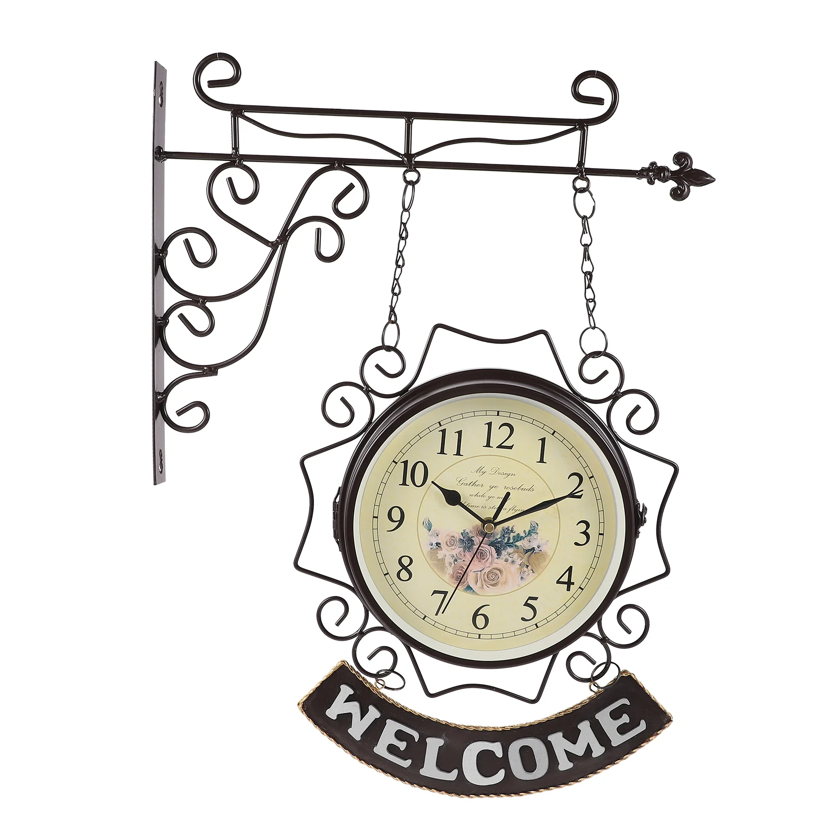 Clock Wall Hanging Metaldecorative Round European Retro Double Household Style Vintage Gift Large Station Roman Watch Modern
Clock Wall Hanging Metaldecorative Round European Retro Double Household Style Vintage Gift Large Station Roman Watch Modern