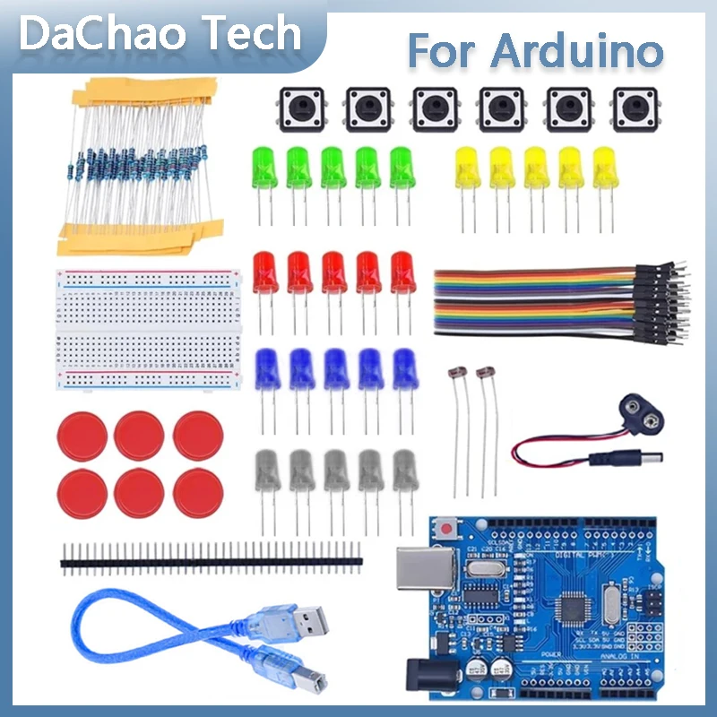 Starter Kit For UNO R3 Mini Breadboard LED Jumper Wire Button For Arduino Diy Kit School Education Lab 
Starter Kit For UNO R3 Mini Breadboard LED Jumper Wire Button For Arduino Diy Kit School Education Lab