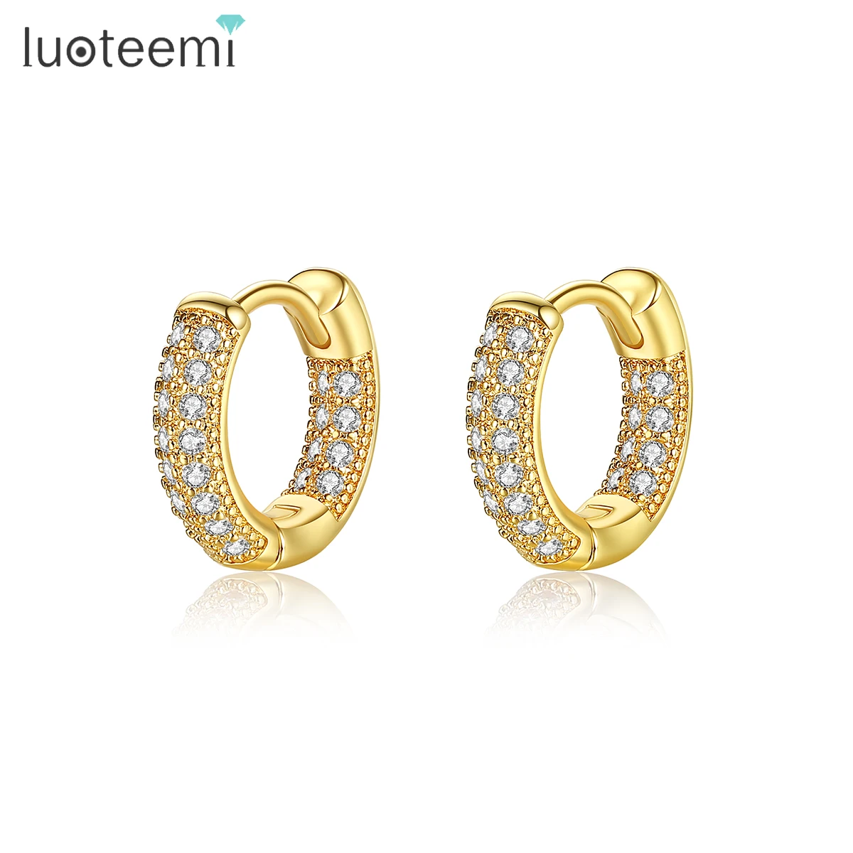 LUOTEEMI Ear Hoops Full Cubic Zircon Silver Color Luxury Hoop Earrings for Women Wedding Engagement Jewelry Gifts Accessories
LUOTEEMI Ear Hoops Full Cubic Zircon Silver Color Luxury Hoop Earrings for Women Wedding Engagement Jewelry Gifts Accessories