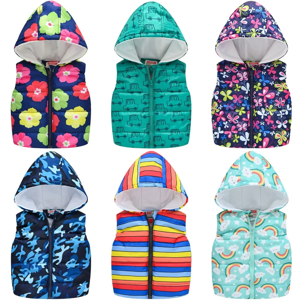 Children Hooded Warm Waistcoat Baby Outerwear 1-7Y Kids Jackets Cotton Clothes Boys Girls Cartoon Florial Rainbow Cat Print Vest
Children Hooded Warm Waistcoat Baby Outerwear 1-7Y Kids Jackets Cotton Clothes Boys Girls Cartoon Florial Rainbow Cat Print Vest