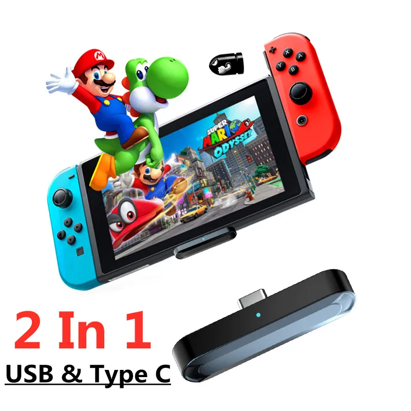 

Type-C Bluetooth 5.0 Audio Transmitter A2DP SBC Low Latency USB Dongle For Nintendo Switch PS4 TV PC USB Type C Wireless Adapter