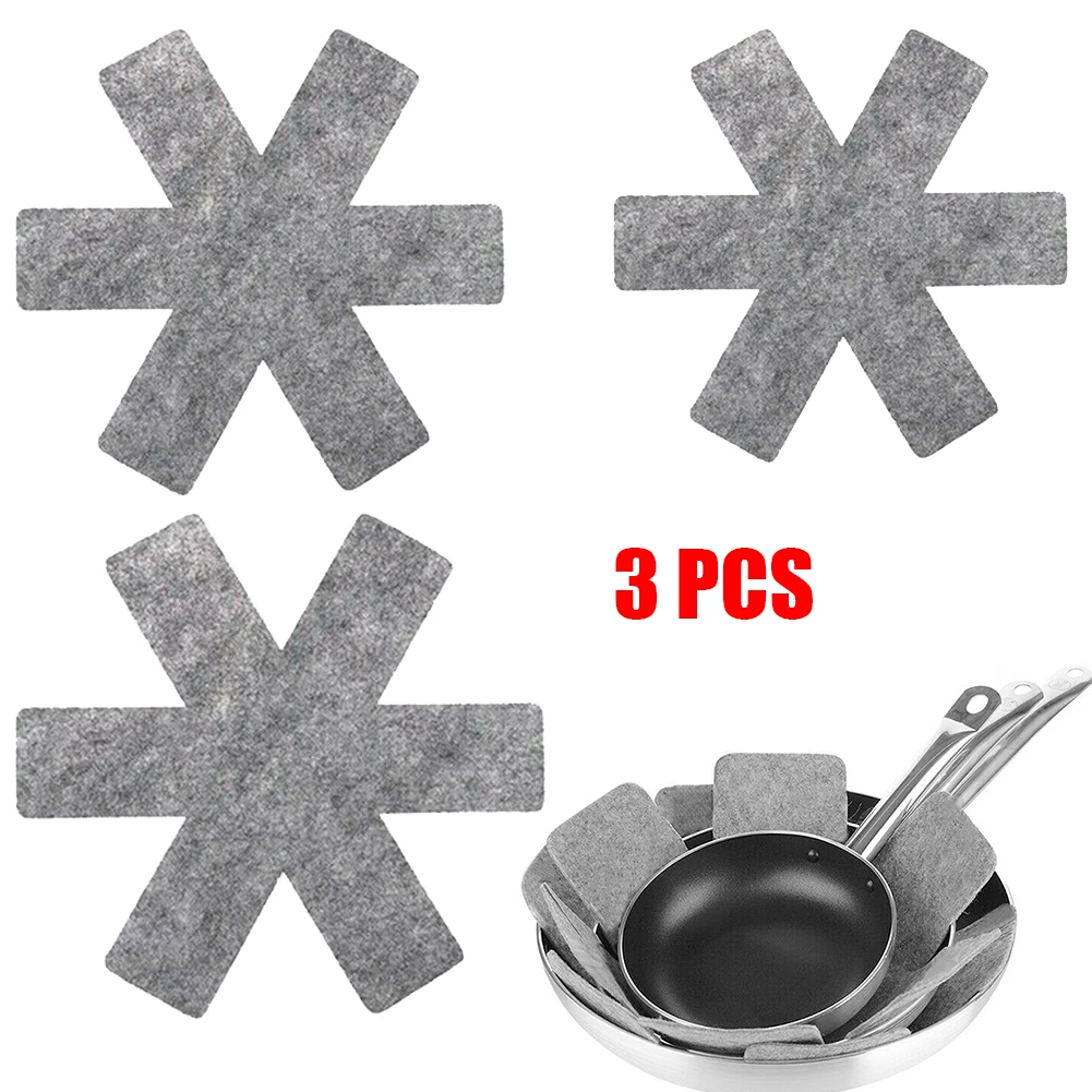 3pcs Pan Protectors Pads Non-woven Heat Insulation Divider Pads Reusable Non-slip Pot Protection Pads Kitchen Cookware Utensils
3pcs Pan Protectors Pads Non-woven Heat Insulation Divider Pads Reusable Non-slip Pot Protection Pads Kitchen Cookware Utensils