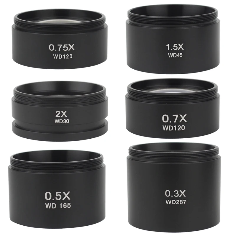 

WD165 0.3X 0.5X 0.7X 1X 1.5X 2.0X Auxiliary Barlow Objective Lens Thread M48mm For Zoom Stereo Binocular Trinocular Microscope