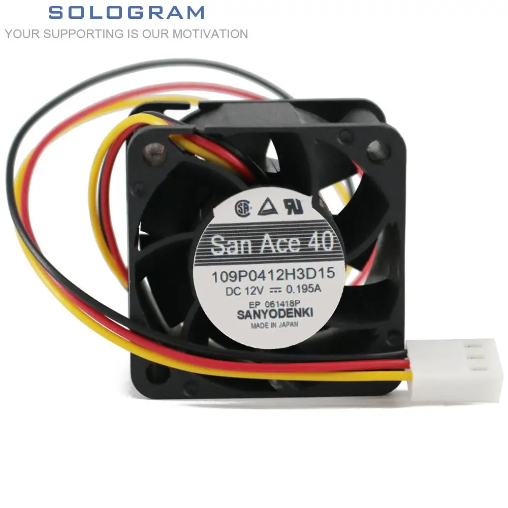 New Original for San Ace40 SANYO DENKI 109P0412H3D15 12V 0.195A 061418P 4028 40*40*28MM Server Cooling Fan TV CPU Cooling Fan
New Original for San Ace40 SANYO DENKI 109P0412H3D15 12V 0.195A 061418P 4028 40*40*28MM Server Cooling Fan TV CPU Cooling Fan